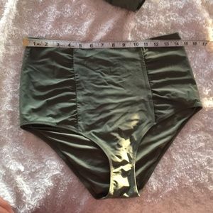 Olive green high waisted bikini bottoms